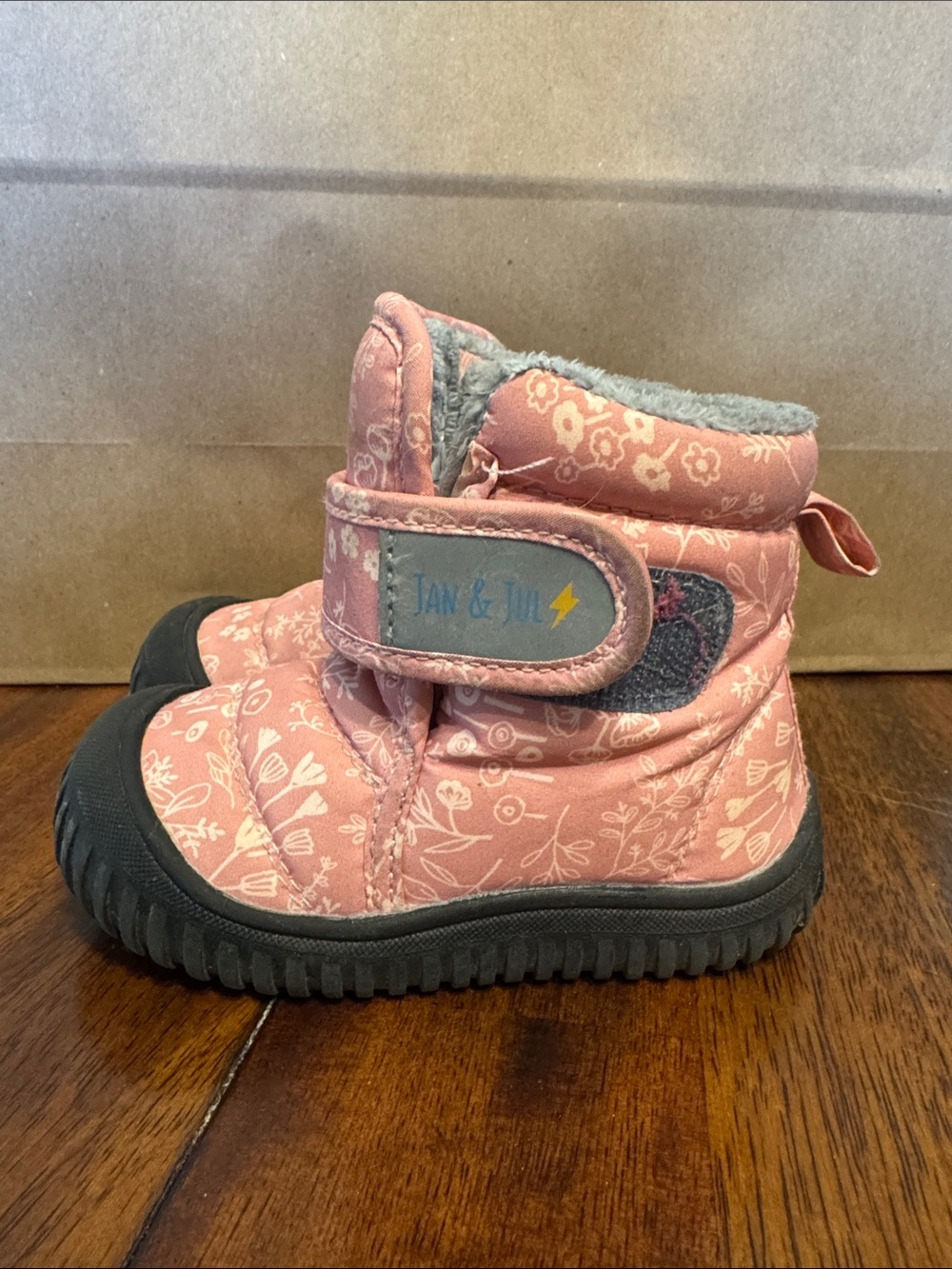 Jan & Jul Pink Floral Insulated Kids Winter Boots